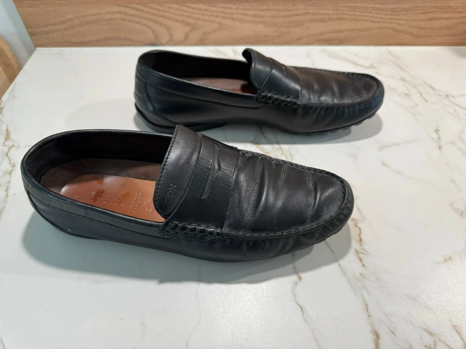 Heren mocassins maat 42 Geox zwart leer zeer goede staat – photo 2